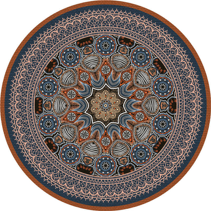 Moroccan living room rug Multicolored flower rug Polyester machine washable stain resistant non-slip backing area rug | Bowlift