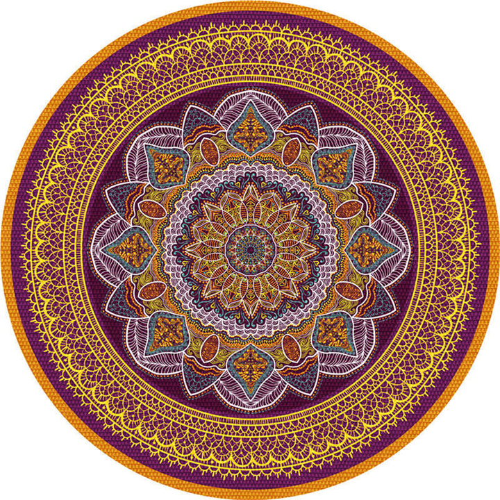 Moroccan living room rug Multicolored flower rug Polyester machine washable stain resistant non-slip backing area rug | Bowlift