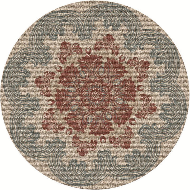 Moroccan living room rug Multicolored flower rug Polyester machine washable stain resistant non-slip backing area rug | Bowlift
