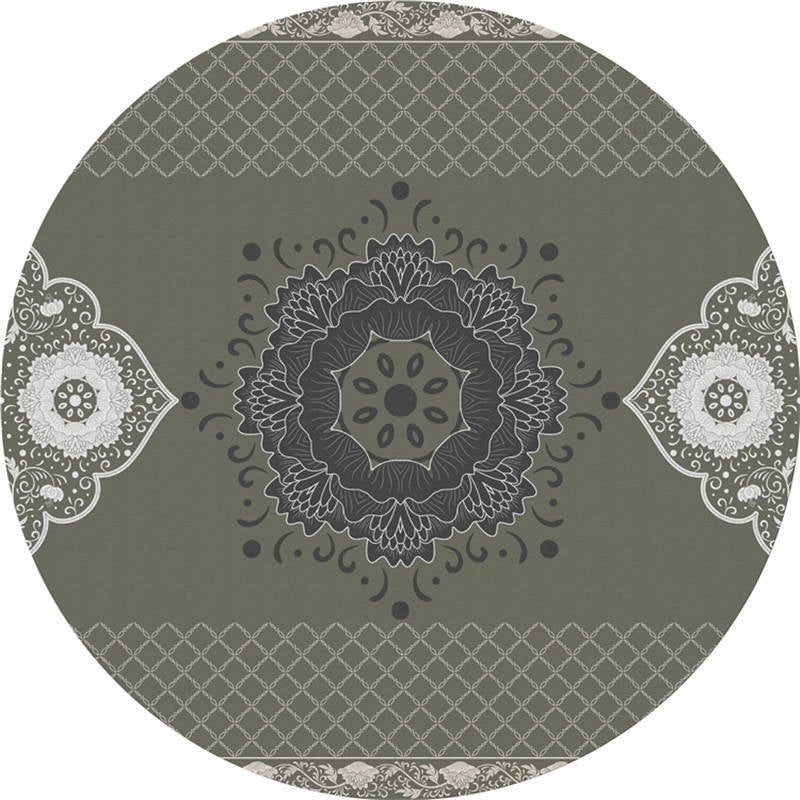 Moroccan living room rug Multicolored flower rug Polyester machine washable stain resistant non-slip backing area rug | Bowlift
