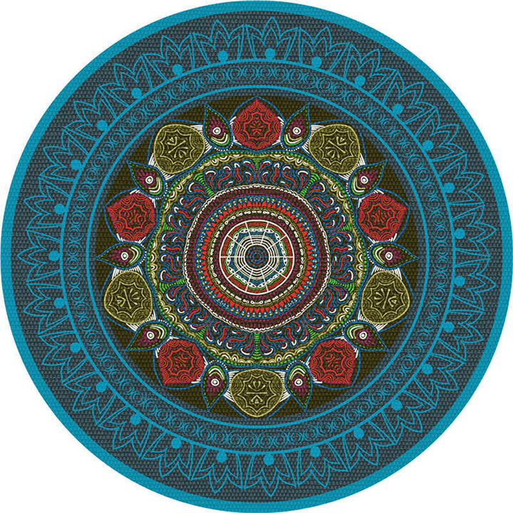 Moroccan living room rug Multicolored flower rug Polyester machine washable stain resistant non-slip backing area rug | Bowlift