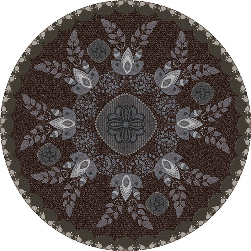 Moroccan living room rug Multicolored flower rug Polyester machine washable stain resistant non-slip backing area rug | Bowlift