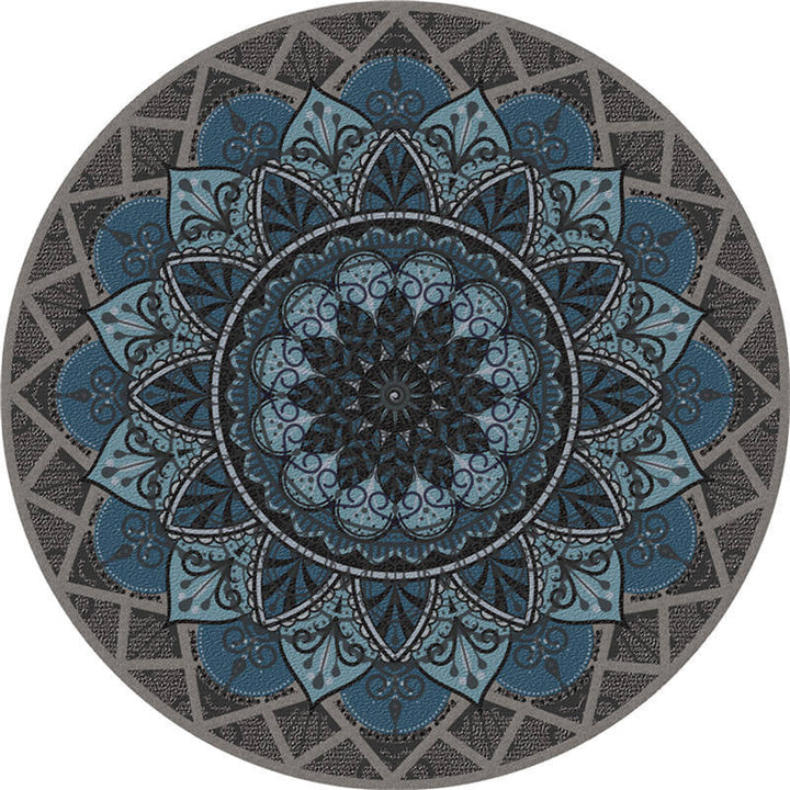 Moroccan living room rug Multicolored flower rug Polyester machine washable stain resistant non-slip backing area rug | Bowlift