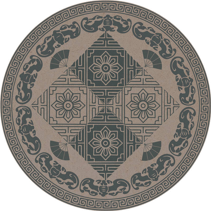 Moroccan living room rug Multicolored flower rug Polyester machine washable stain resistant non-slip backing area rug | Bowlift