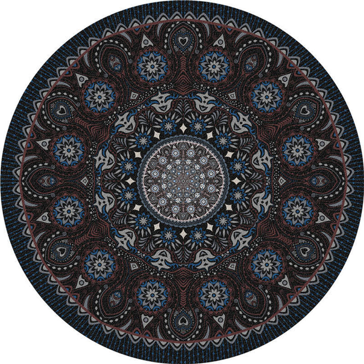 Moroccan living room rug Multicolored flower rug Polyester machine washable stain resistant non-slip backing area rug | Bowlift