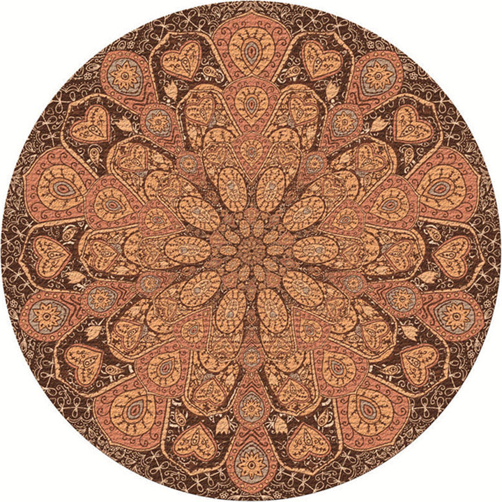 Moroccan living room rug Multicolored flower rug Polyester machine washable stain resistant non-slip backing area rug | Bowlift