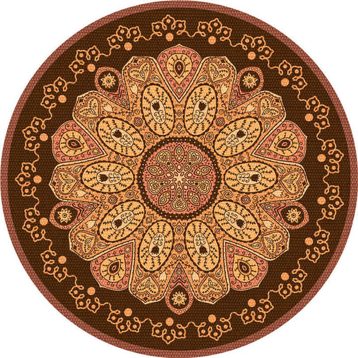 Moroccan living room rug Multicolored flower rug Polyester machine washable stain resistant non-slip backing area rug | Bowlift