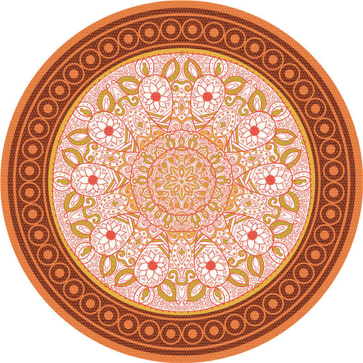 Moroccan living room rug Multicolored flower rug Polyester machine washable stain resistant non-slip backing area rug | Bowlift