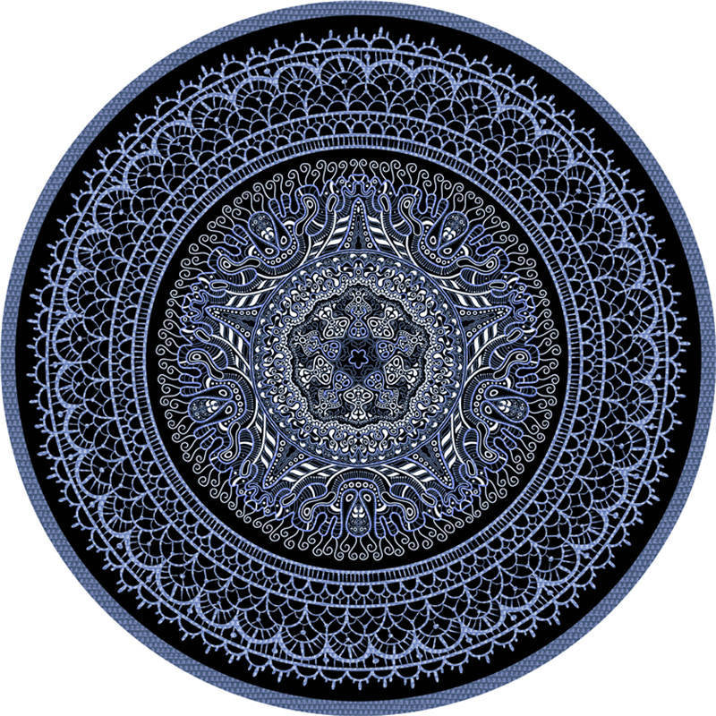 Moroccan living room rug Multicolored flower rug Polyester machine washable stain resistant non-slip backing area rug | Bowlift