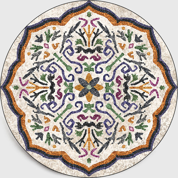 BowLift | Classic Moroccan Indoor Carpet multicolored floral rug non-slip machine washable stain-resistant rug for the living room