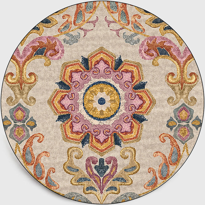 BowLift | Classic Moroccan Indoor Carpet multicolored floral rug non-slip machine washable stain-resistant rug for the living room