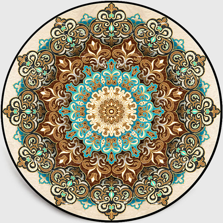 BowLift | Multicolored Living Room Carpet Turkish Floral Swirl Rug Synthetic Non-Slip Pet-Friendly Machine Washable Carpet