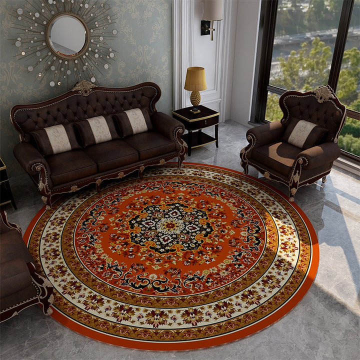 BowLift | Retro Floral Rug Multicolored Oriental Rug Polyester Pet-Friendly Non-Slip Back Washable Rug for the Bedroom