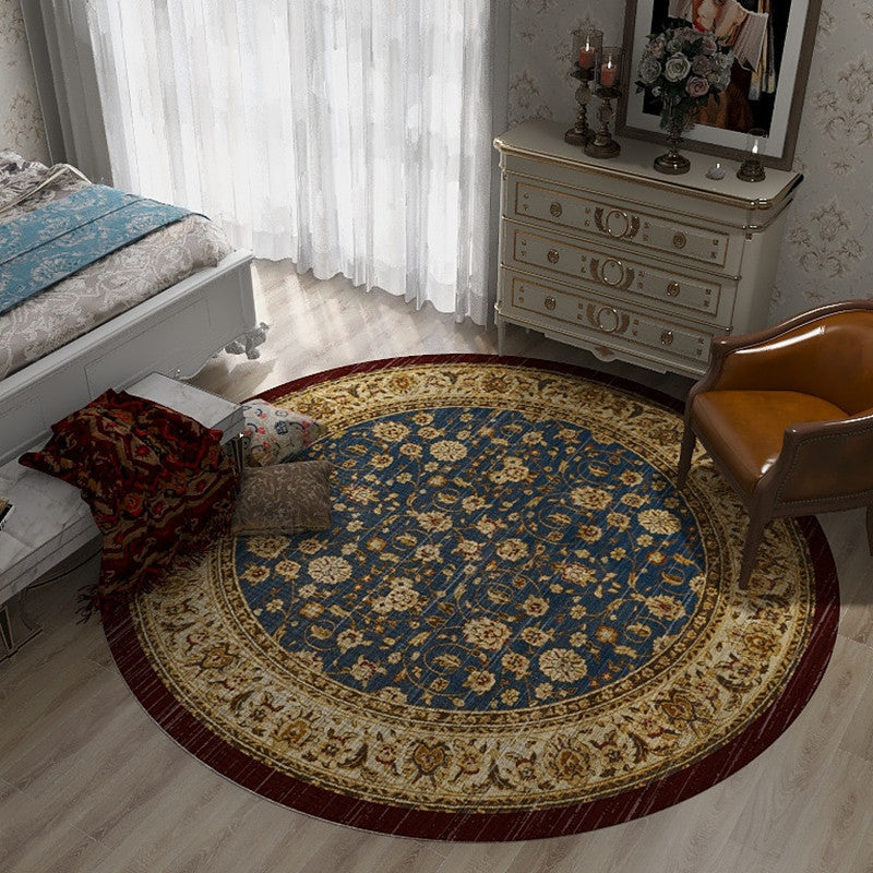 BowLift | Retro Floral Rug Multicolored Oriental Rug Polyester Pet-Friendly Non-Slip Back Washable Rug for the Bedroom