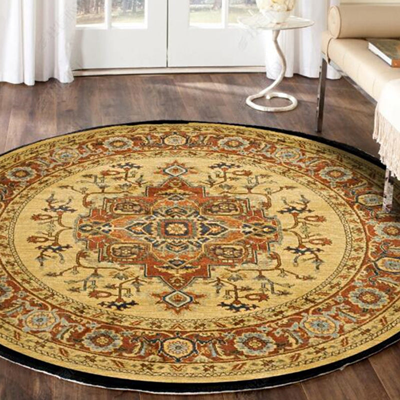 BowLift | Retro Floral Rug Multicolored Oriental Rug Polyester Pet-Friendly Non-Slip Back Washable Rug for the Bedroom