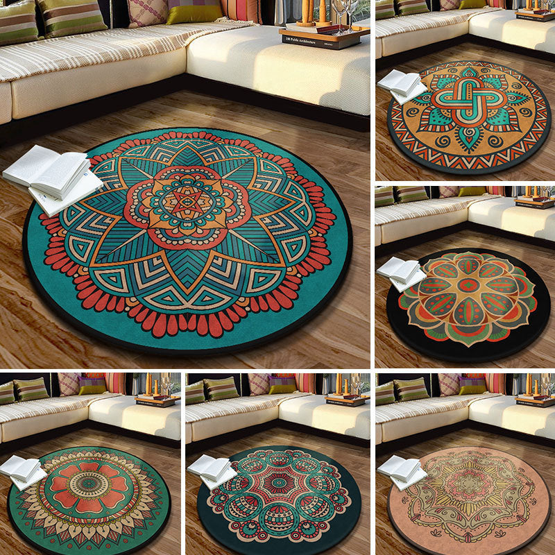 BowLift | Multicolored Moroccan rug Synthetic floral pattern rug with non-slip backing stain-resistant machine washable rug for the dining room