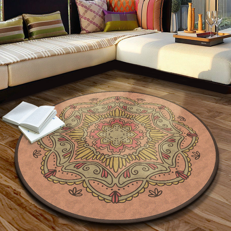 BowLift | Multicolored Moroccan rug Synthetic floral pattern rug with non-slip backing stain-resistant machine washable rug for the dining room