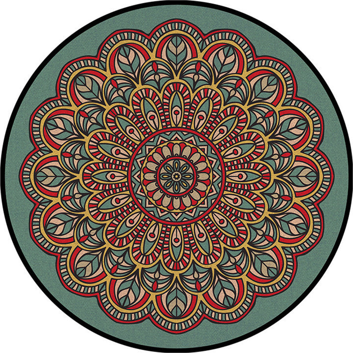 BowLift | Multicolored Moroccan rug Synthetic floral pattern rug with non-slip backing stain-resistant machine washable rug for the dining room