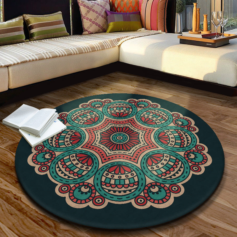 BowLift | Multicolored Moroccan rug Synthetic floral pattern rug with non-slip backing stain-resistant machine washable rug for the dining room