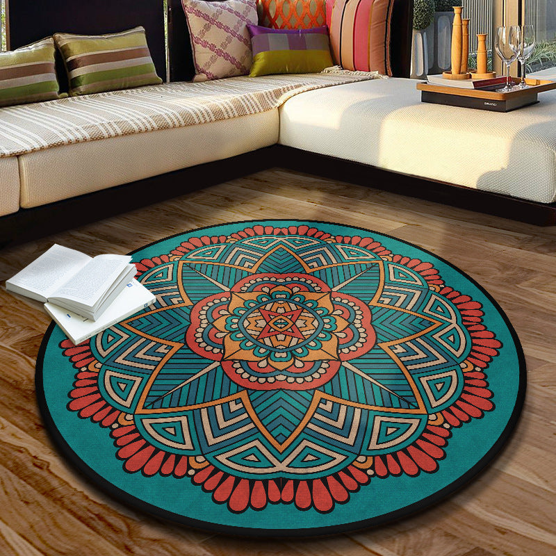 BowLift | Multicolored Moroccan rug Synthetic floral pattern rug with non-slip backing stain-resistant machine washable rug for the dining room
