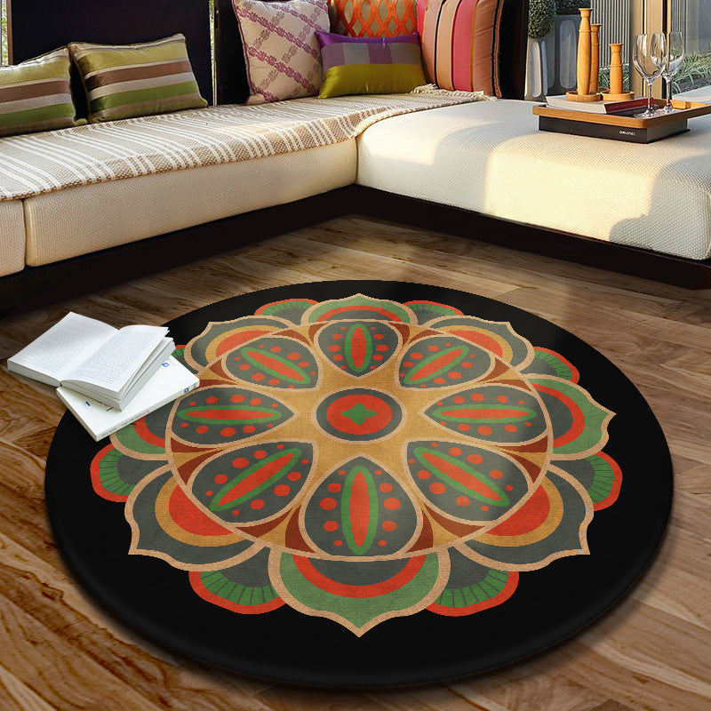 BowLift | Multicolored Moroccan rug Synthetic floral pattern rug with non-slip backing stain-resistant machine washable rug for the dining room