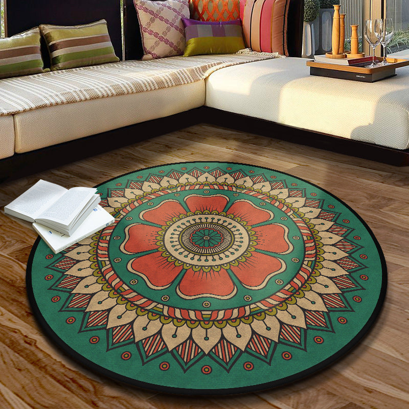 BowLift | Multicolored Moroccan rug Synthetic floral pattern rug with non-slip backing stain-resistant machine washable rug for the dining room