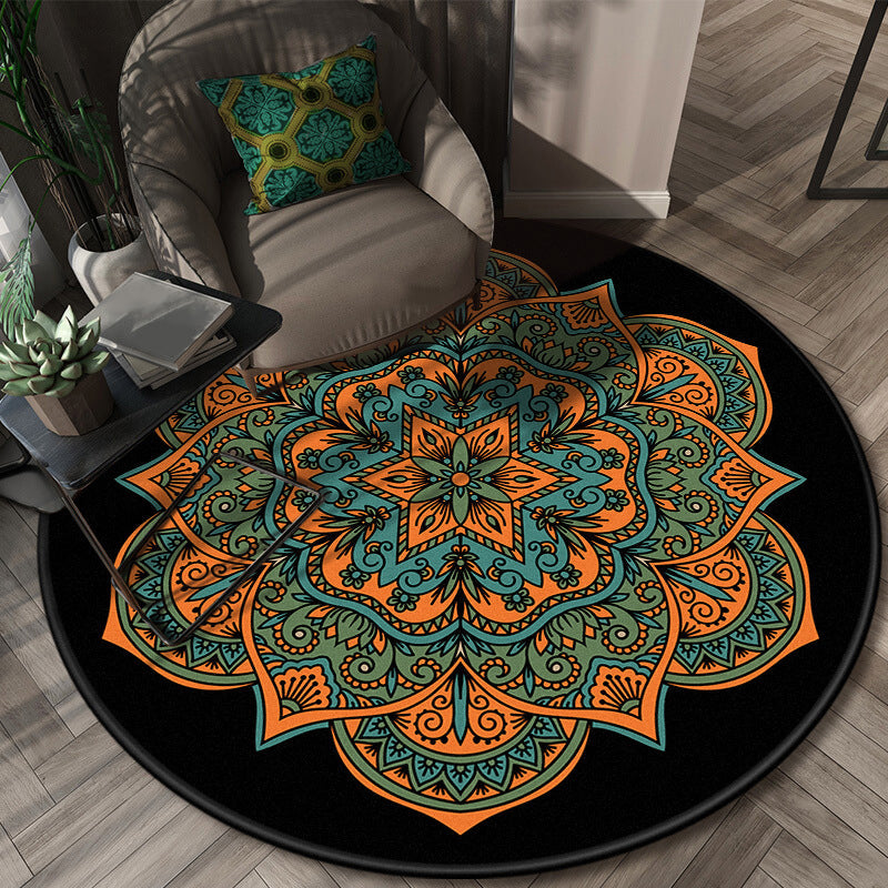 BowLift | Glamorous layered floral pattern rug multicolored Moroccan rug polypropylene stain resistant non-slip backing machine washable rug for home