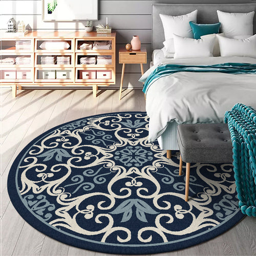 Moroccan Bedroom Area Rug Multicolored Scroll Pattern Rug Synthetic Non-Slip Washable Pet-Friendly Indoor Rug | Bowlift