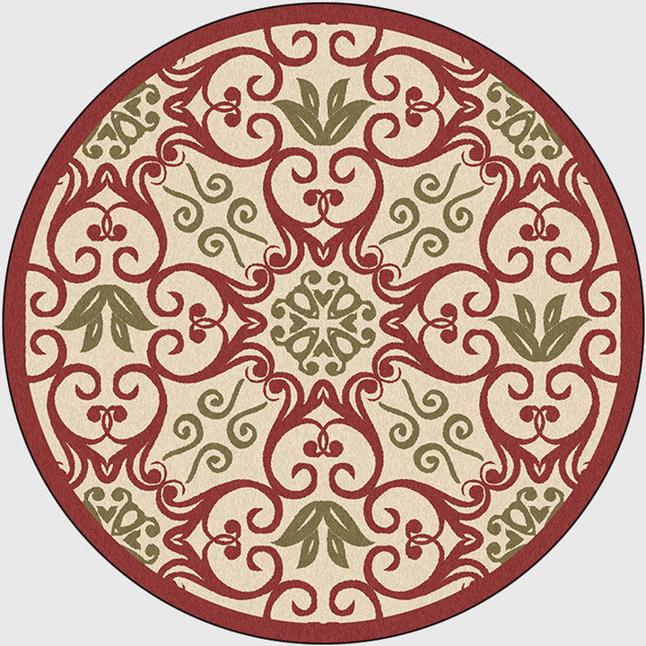 BowLift | Moroccan Bedroom Rug Multicolor Scroll Pattern Rug Synthetic Non-Slip Washable Pet-Friendly Indoor Rug