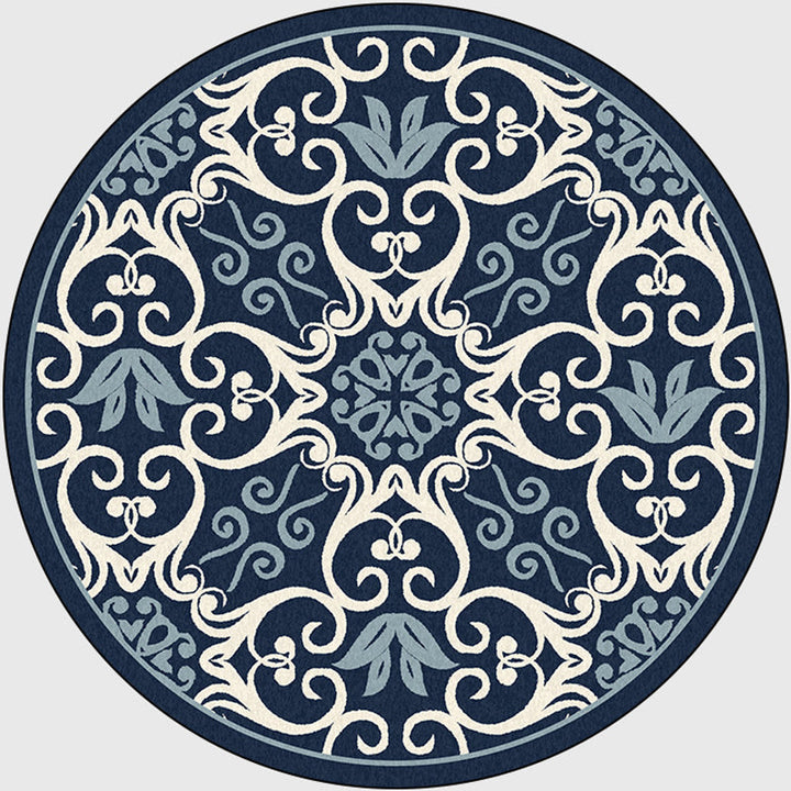 Moroccan Bedroom Area Rug Multicolored Scroll Pattern Rug Synthetic Non-Slip Washable Pet-Friendly Indoor Rug | Bowlift