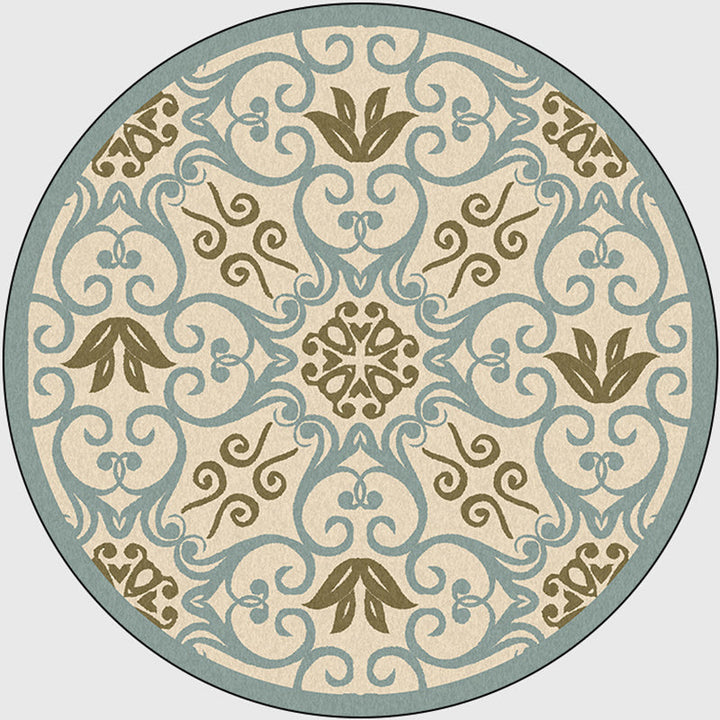 BowLift | Moroccan Bedroom Rug Multicolor Scroll Pattern Rug Synthetic Non-Slip Washable Pet-Friendly Indoor Rug