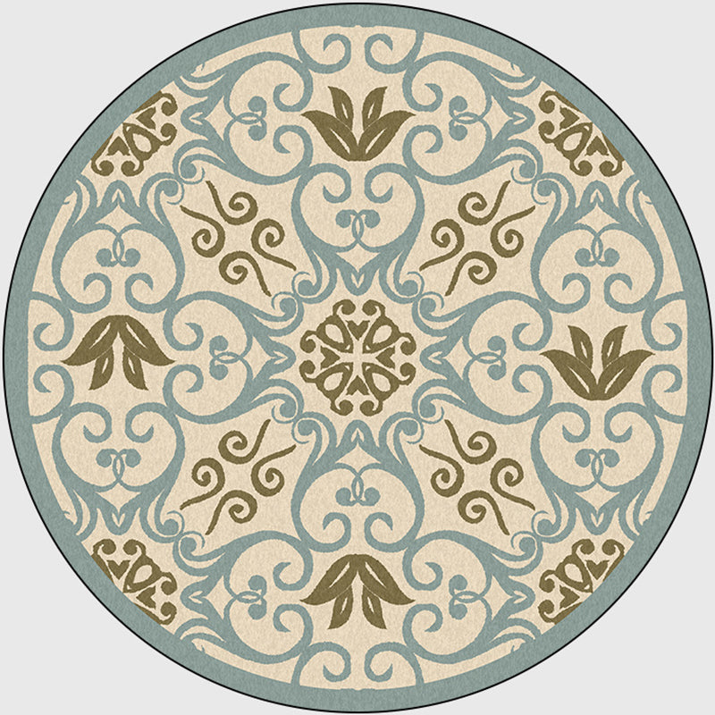 Moroccan Bedroom Area Rug Multicolored Scroll Pattern Rug Synthetic Non-Slip Washable Pet-Friendly Indoor Rug | Bowlift