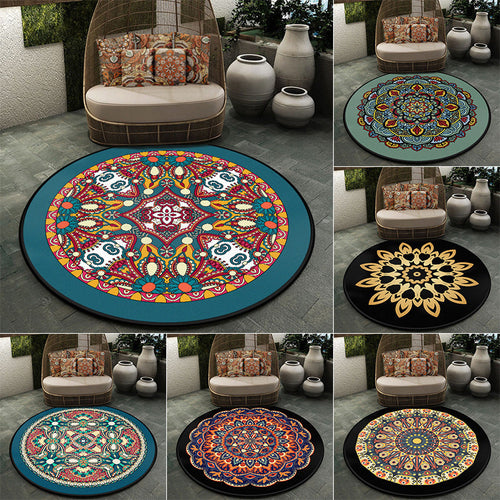 BowLift | Moroccan symmetrical pattern rug multicolored polyester rug machine washable non-slip pet-friendly rug for living room