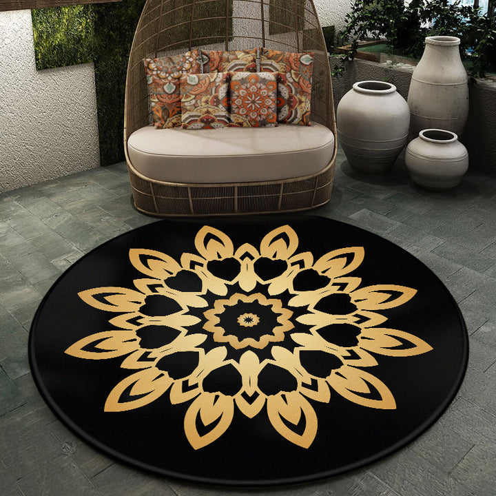 BowLift | Moroccan symmetrical pattern rug multicolored polyester rug machine washable non-slip pet-friendly rug for living room