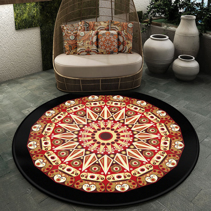 BowLift | Moroccan symmetrical pattern rug multicolored polyester rug machine washable non-slip pet-friendly rug for living room