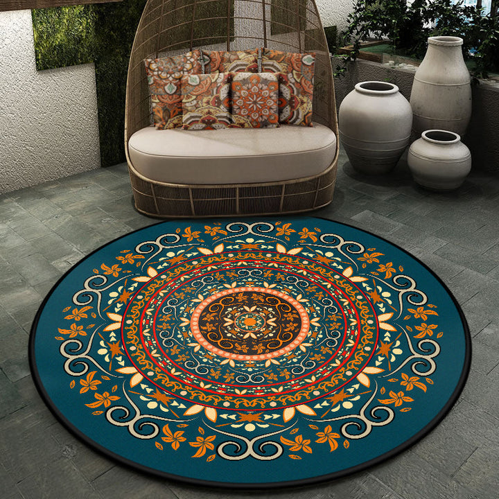 BowLift | Moroccan symmetrical pattern rug multicolored polyester rug machine washable non-slip pet-friendly rug for living room