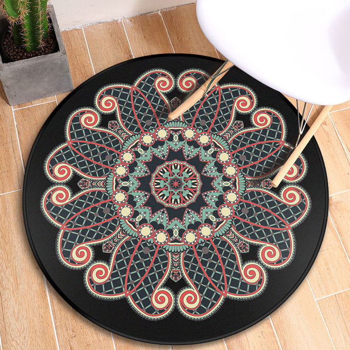 BowLift | Turkish blooming flower carpet multicolored polypropylene carpet machine washable pet friendly non-slip back rug for the door