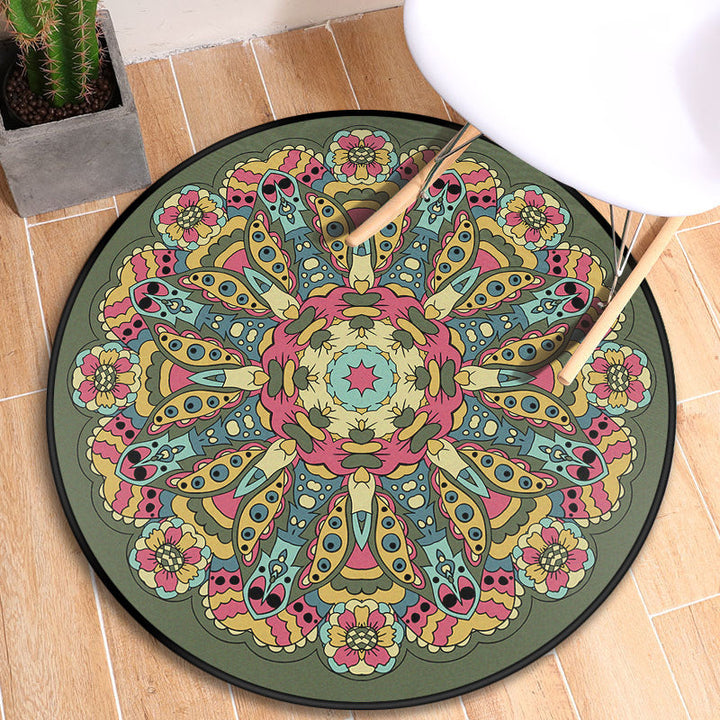 BowLift | Turkish blooming flower carpet multicolored polypropylene carpet machine washable pet friendly non-slip back rug for the door