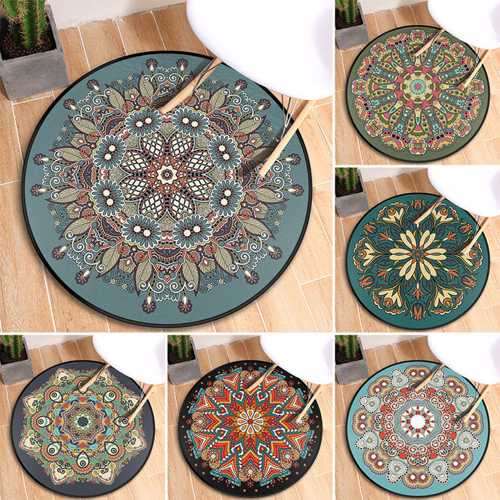 BowLift | Tribal Mandala Indoor Rug Multicolored Moroccan Rug Synthetic Non-Slip Stain Resistant Pet Friendly Rug for Room