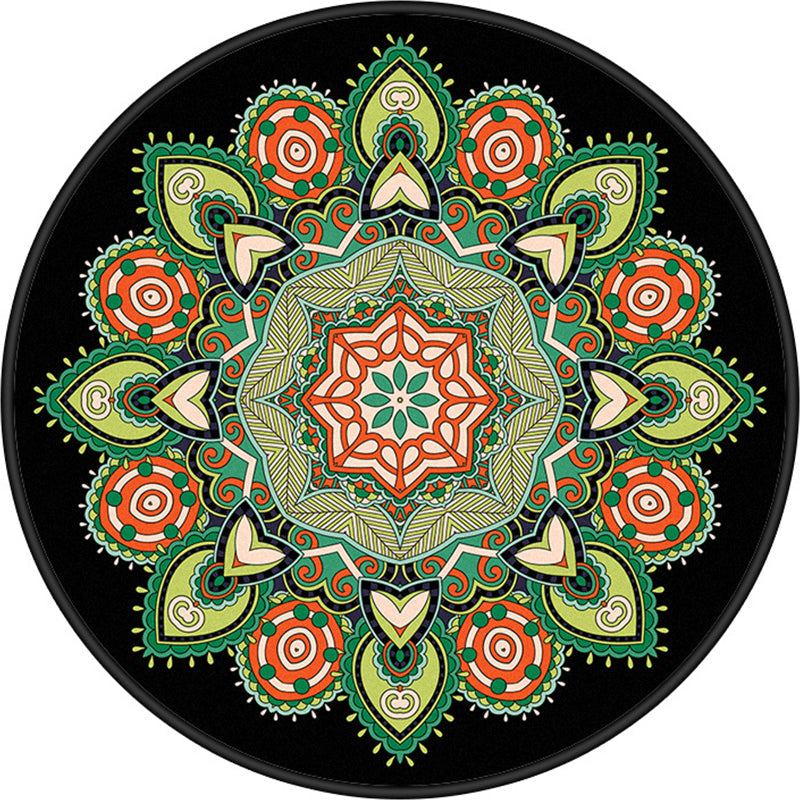 BowLift | Tribal Mandala Indoor Rug Multicolored Moroccan Rug Synthetic Non-Slip Stain Resistant Pet Friendly Rug for Room