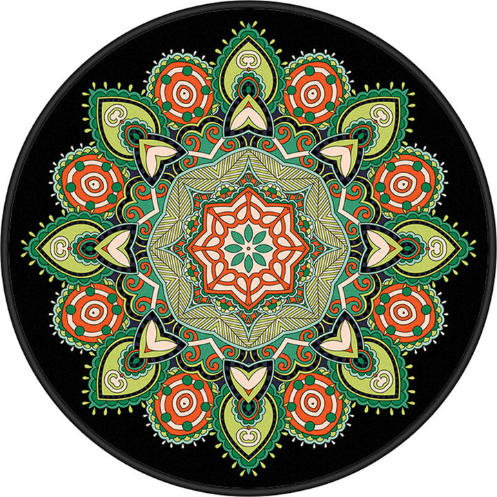 BowLift | Tribal Mandala Indoor Rug Multicolored Moroccan Rug Synthetic Non-Slip Stain Resistant Pet Friendly Rug for Room