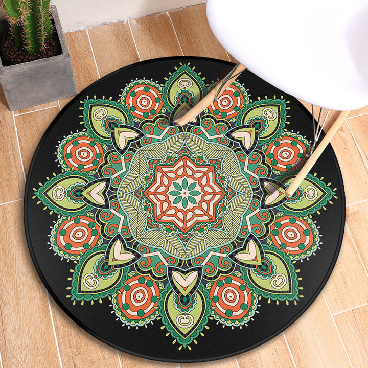 BowLift | Tribal Mandala Indoor Rug Multicolored Moroccan Rug Synthetic Non-Slip Stain Resistant Pet Friendly Rug for Room