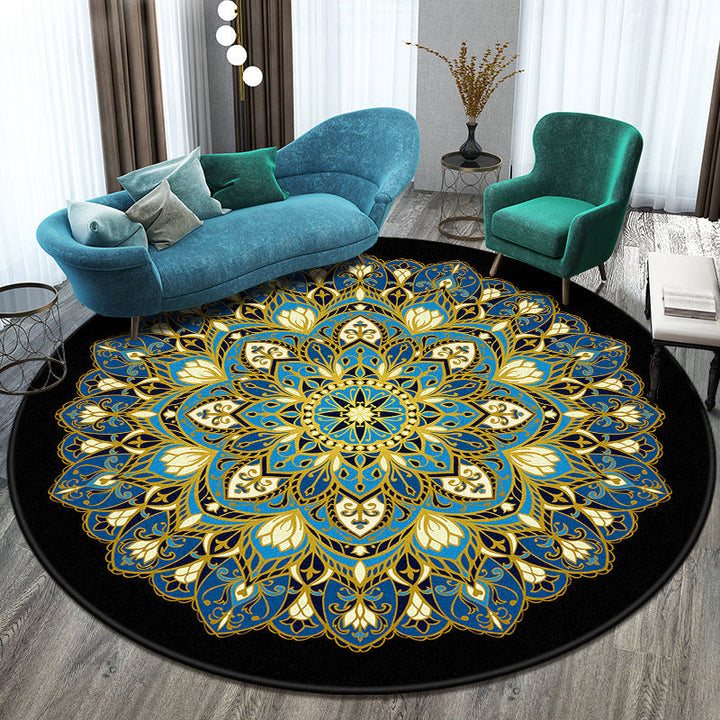 BowLift | Bohemian Living Room Rug Multicolored Mandala Rug Polyester Stain Resistant Washable Non-Slip Backing Rug for Hallway