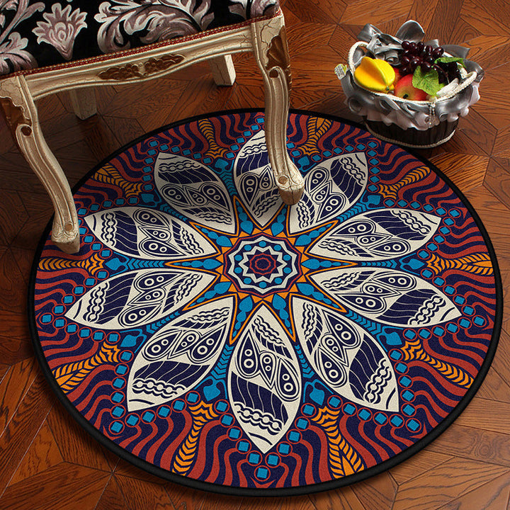 BowLift | Moroccan Mandala Rug Multicolored Synthetic Rug Stain Resistant Non-Slip Machine Washable Rug for the Dining Room