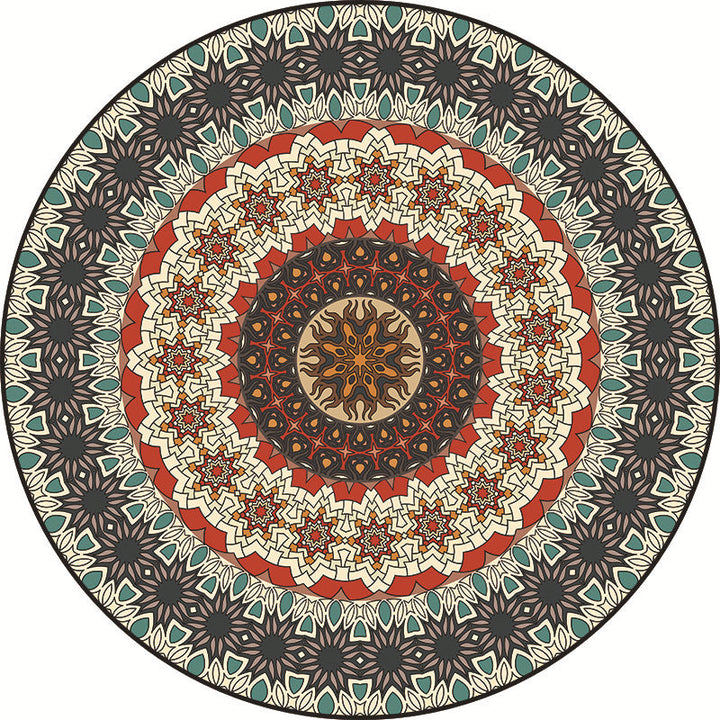 BowLift | Traditional Multicolored Moroccan Carpet Polypropylene Mandala Area Rug Non-Slip Machine Washable Stain Resistant Rug for Rome
