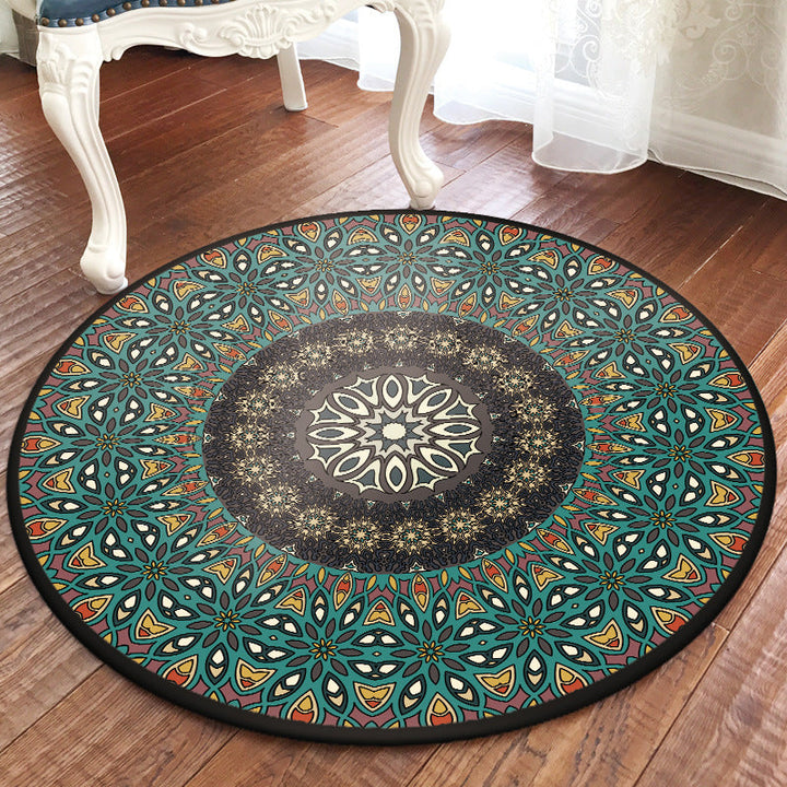 BowLift | Traditional Multicolored Moroccan Carpet Polypropylene Mandala Area Rug Non-Slip Machine Washable Stain Resistant Rug for Rome