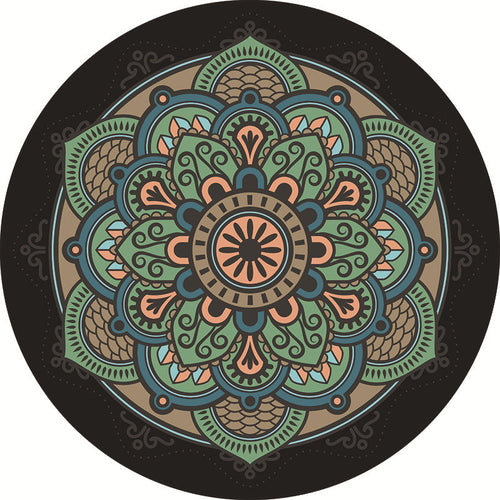Unique multicolored mandala rug Synthetic Moroccan rug Stain resistant Non-slip backing Machine washable rug for the front door | Bowlift
