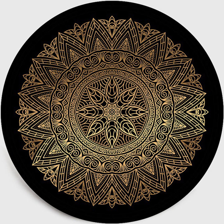 BowLift | Retro Dark Colored Moroccan Carpet Polypropylene Mandala Pattern Carpet Washable Non-Slip Pet-Friendly Carpet for the Living Room