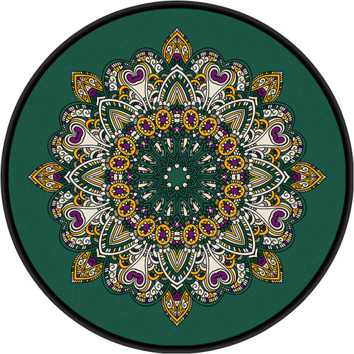 Turkish Mandala Rug Multicolored Synthetic Rug Washable Pet-Friendly Non-Slip Back Rug for the Large Room | Bowlift