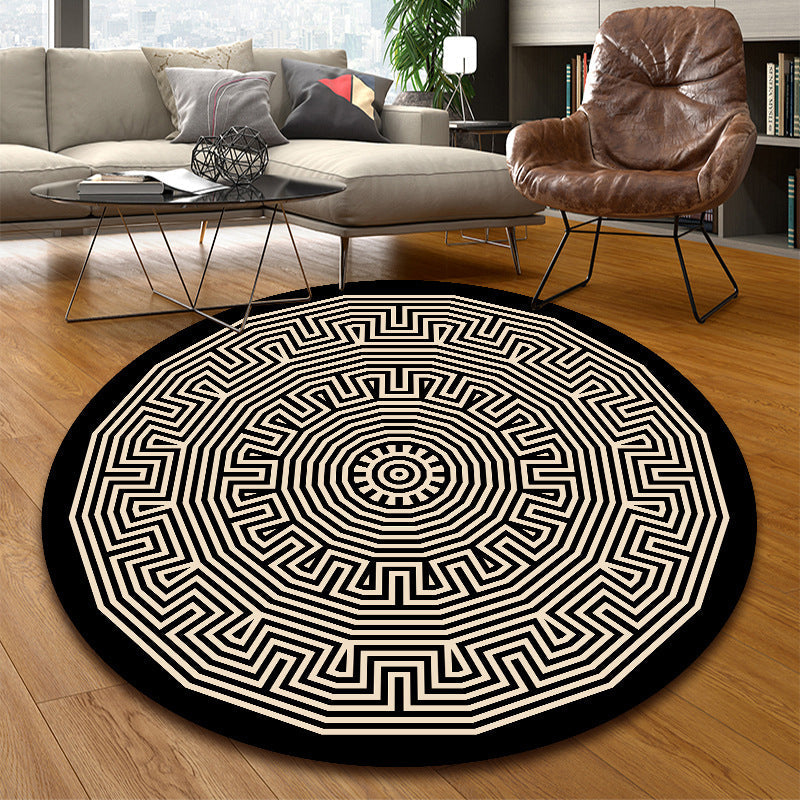 BowLift | Classic Multicolor Mandala Rug Polypropylene Moroccan Rug Stain Resistant Machine Washable Non-Slip Rug for the Door
